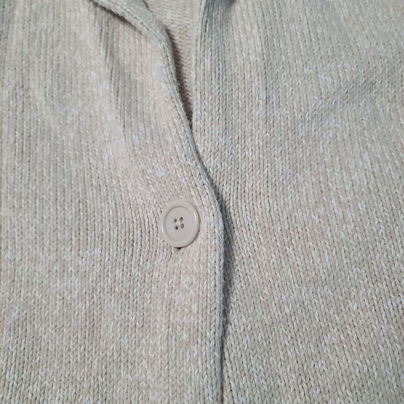 Liz Claiborne Womens Sweater Size XL Light Tan 1 Button Front Long Sleeve Collar - Picture 9 of 12